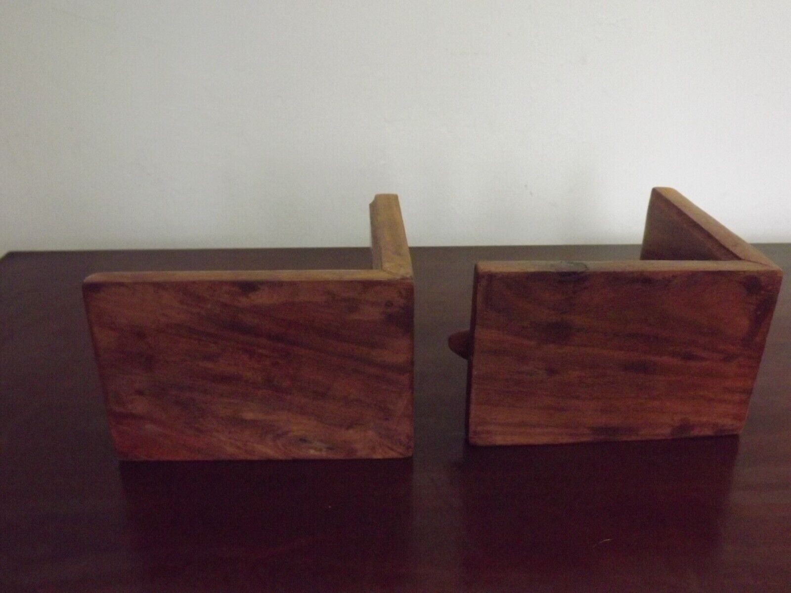 Hand carved wooden duck bookends