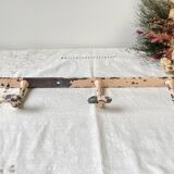 Vintage enameled cast iron wall hook with 3 hooks