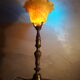 large lamp chalice brass foot and glass pate 1930 art deco
