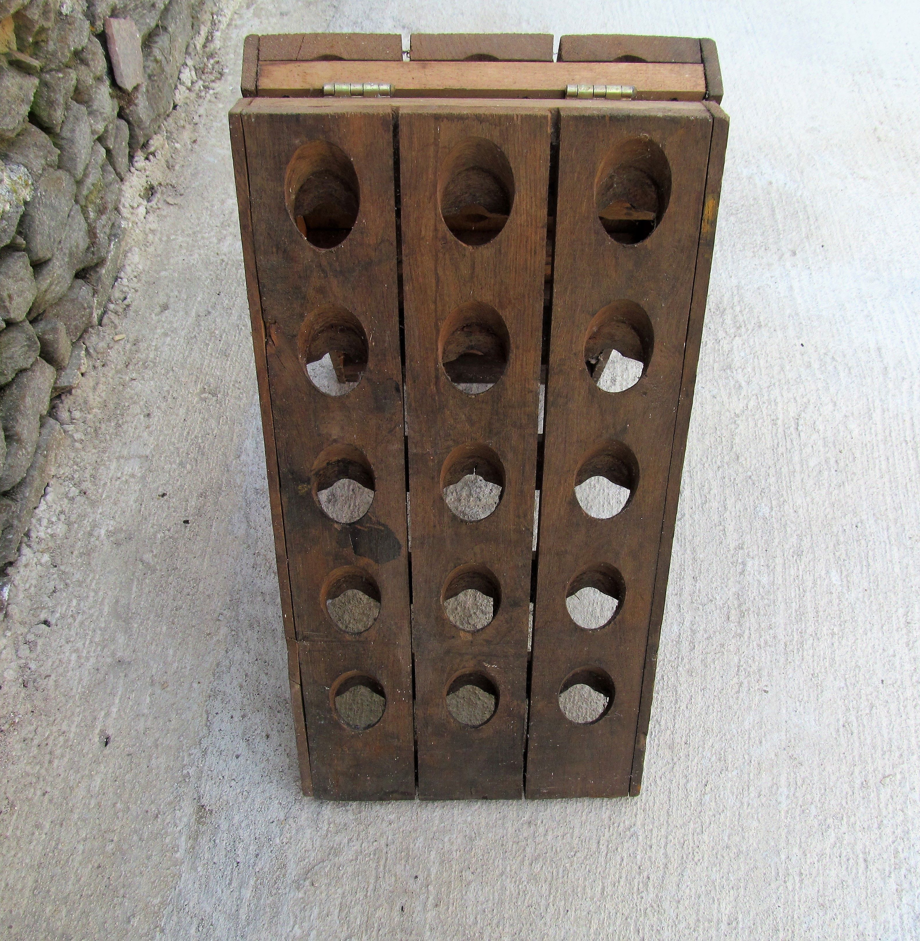 Oak Antique rustic wine bottle champagne bottle  rack for 30 bottles