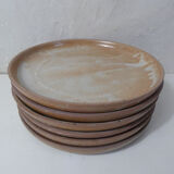 6 flat plates in Vintage stoneware