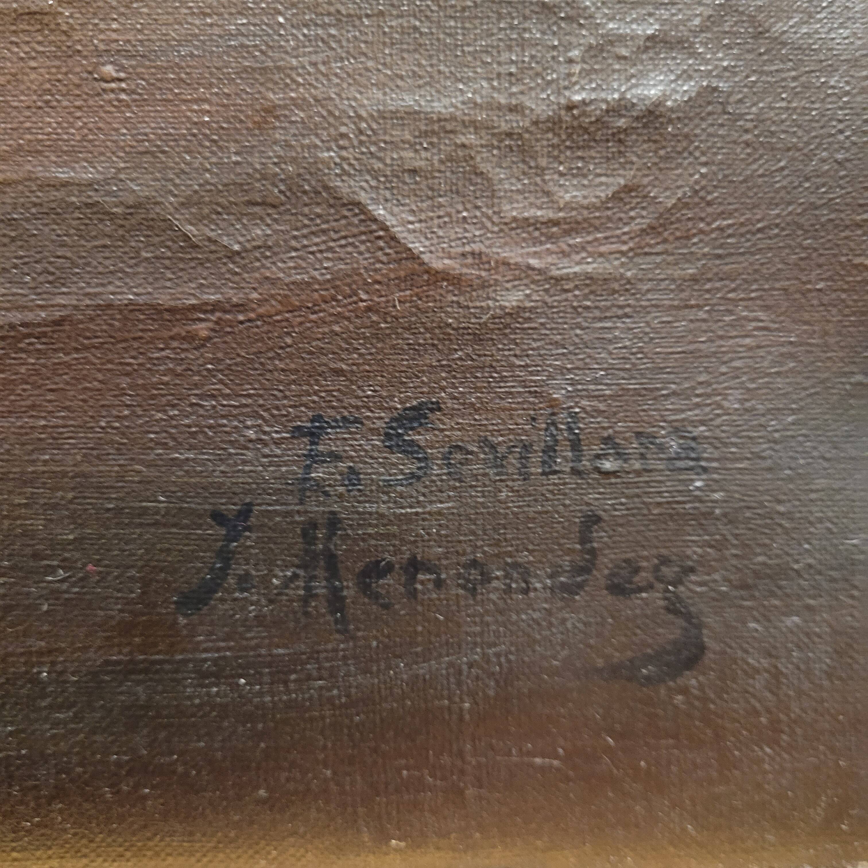 “Bodegón de frutas”, Escuela Sevillana, J. Hernández, s. XX - Spain