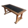 Table basse brutalisme en chêne et ardoise avec motifs zodiacaux