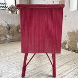 Vintage pink rattan chest of drawers