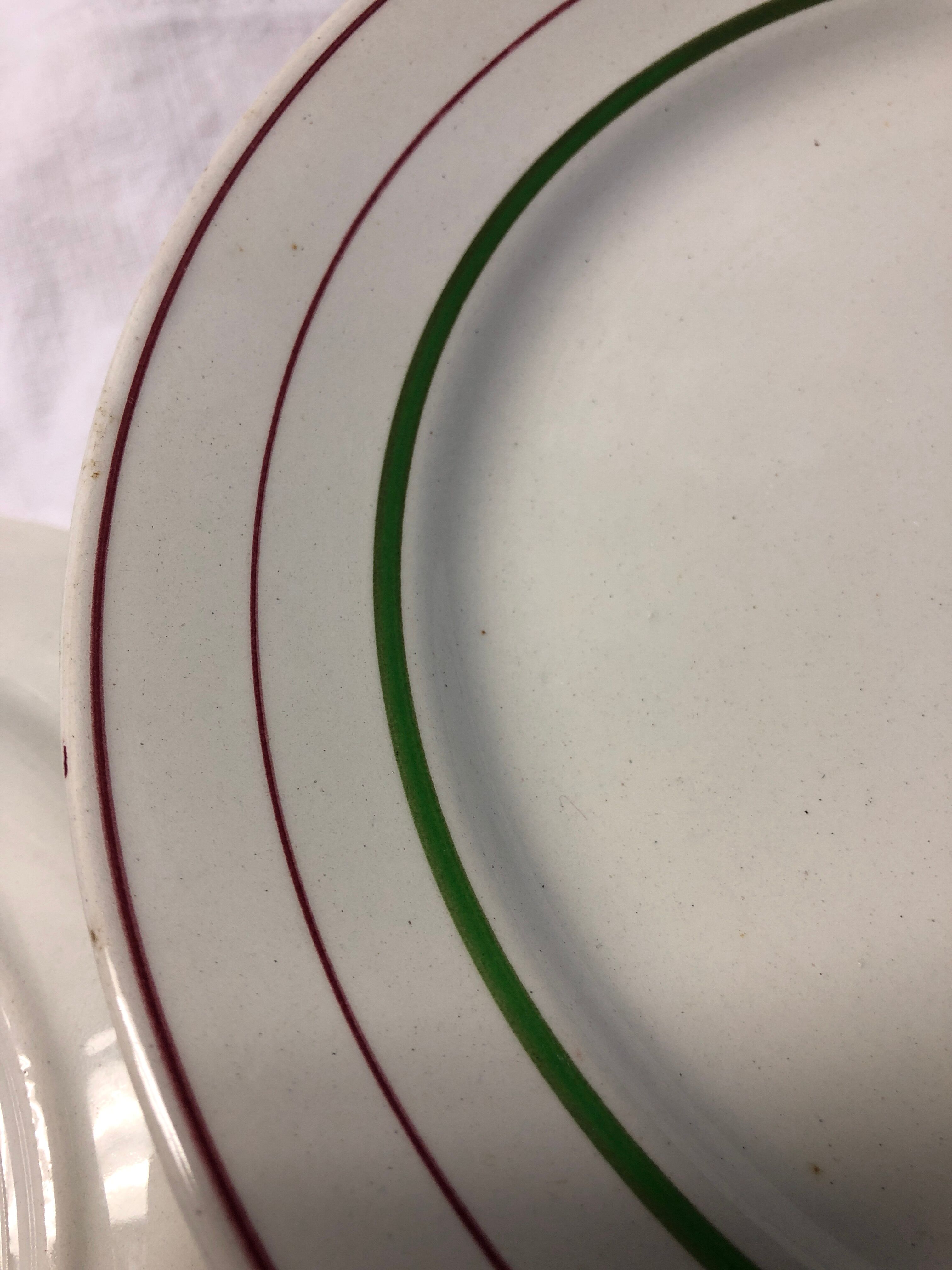 Set of 7 flat plates Luneville Yolande