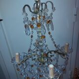 Chandelier to, colored crystal tassels