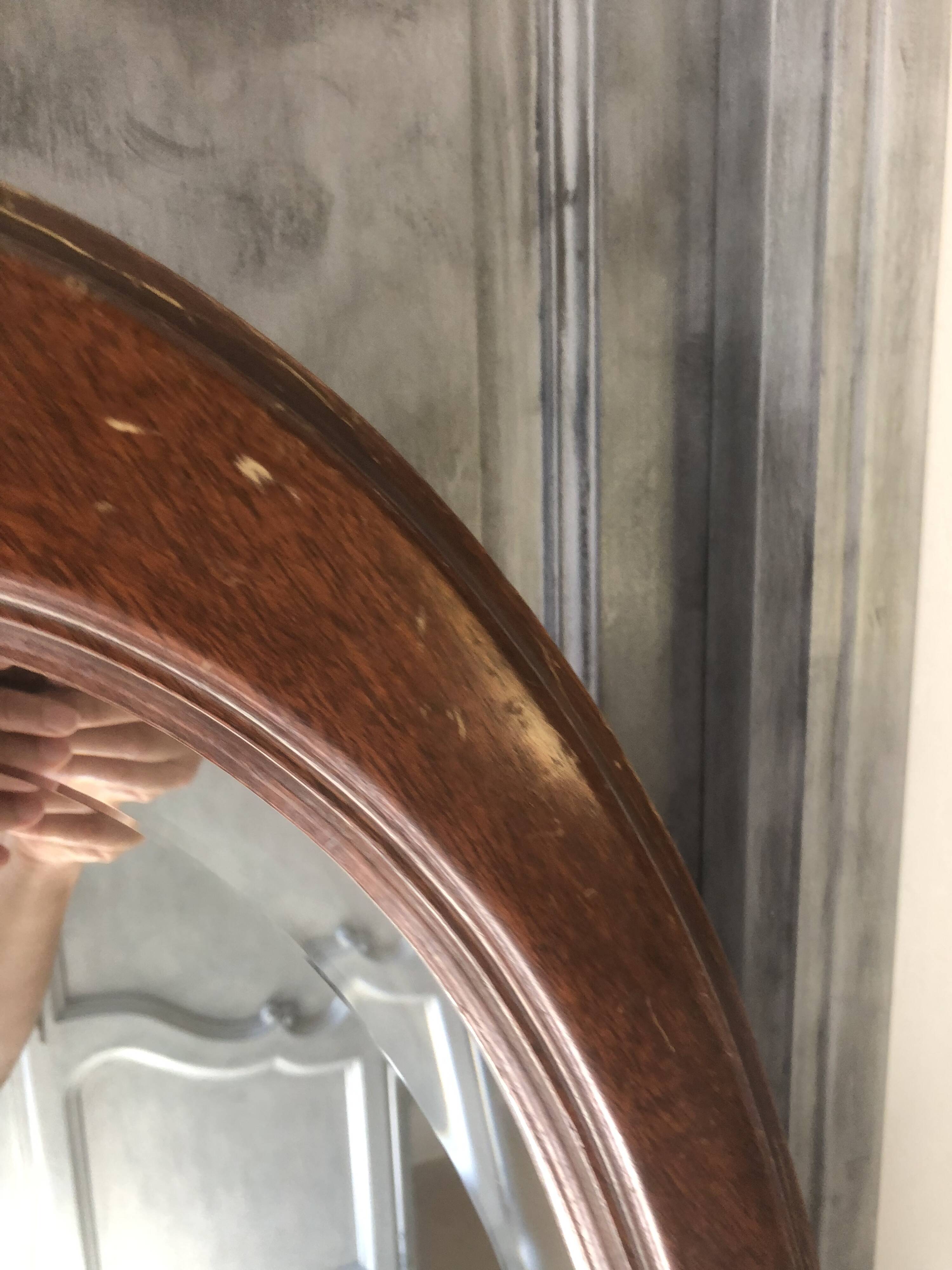 Swivel wooden mirror on stand
