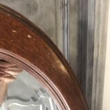 Swivel wooden mirror on stand