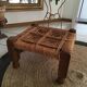 Stool in wood and rope ethnic style
