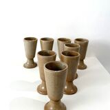 Set of eight mazagrans, stoneware, 1970s