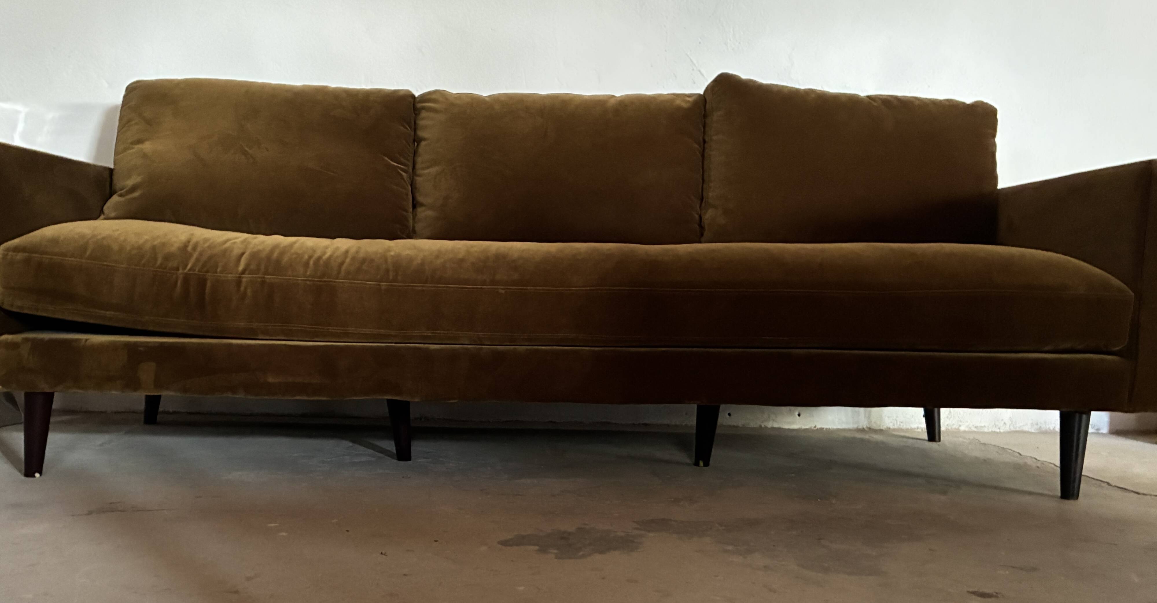 Large velvet sofa Kant 3/4 seats