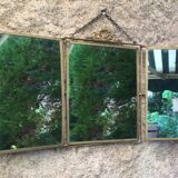 Triptych mirror with pediment around 1900 - 30,5 x 24,5 cm