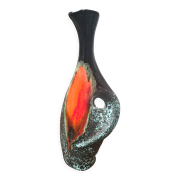 vase pitcher lava 1970 vallauris ceramic 28x11 good condition