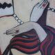 Mid-century modern expressionist oil painting nude from the 1960s.