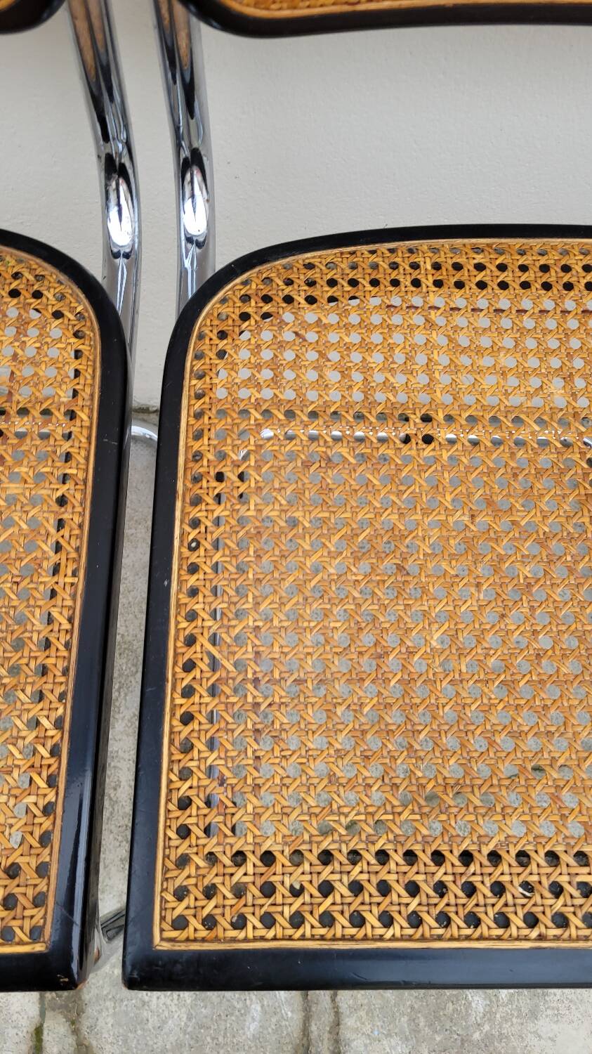 Set of 4 Marcel Breuer cesca black b32 chairs