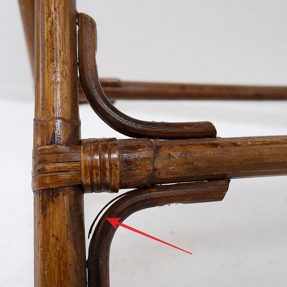 Mid-century colonial style bamboo folding table