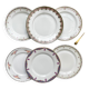 6 Mismatched Vintage French Porcelain Dessert Plates