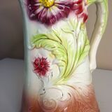 Barbotine pitcher, Onnaing earthenware, art nouveau ceramics, model no. 790