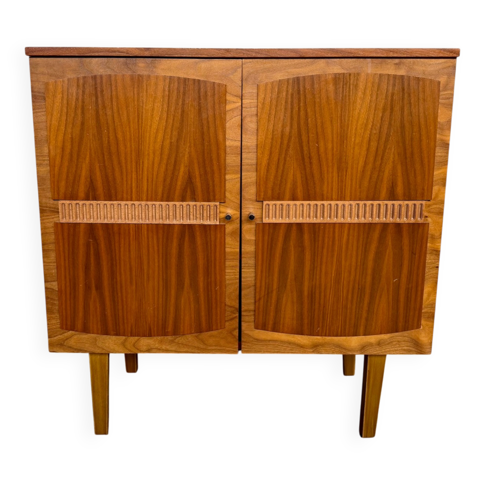 Vintage buffet with 2 doors – 60s/70s – wood and chrome handles