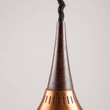 Triple Danish pendant light in metal and Rosewood, Orient model, Jo Hammerborg for Fog & Morup.