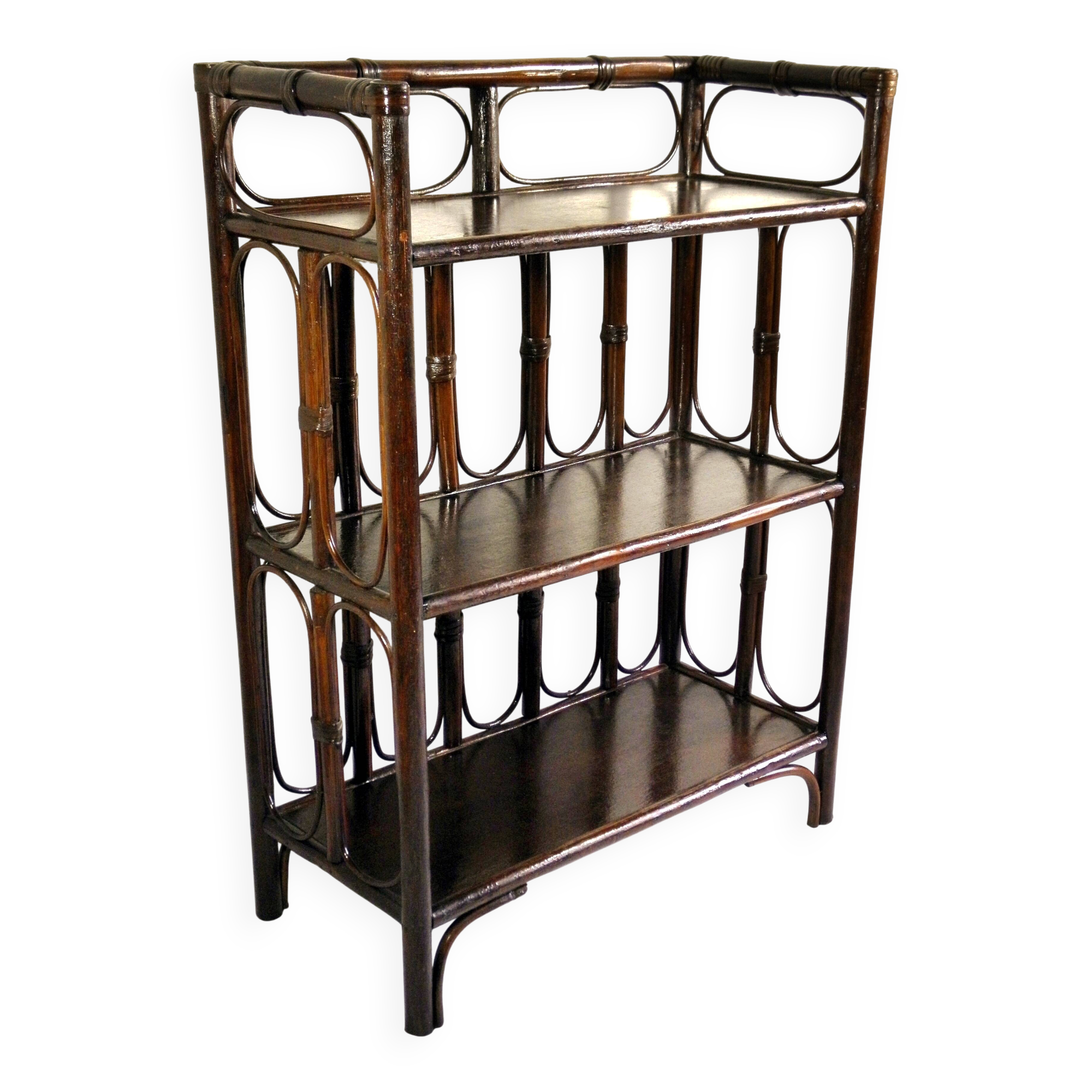 SHELF - BOOKCASE on legs in RATTAN