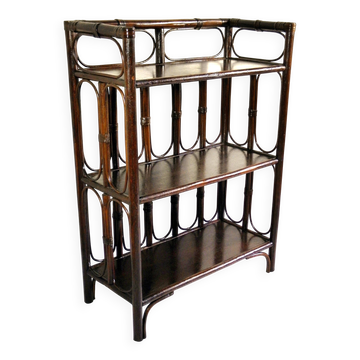 ETAGERE- BIBLIOTHEQUE sur pieds en ROTIN