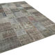 Hand-knotted oriental vintage 199 cm x 301 cm grey patchwork carpet