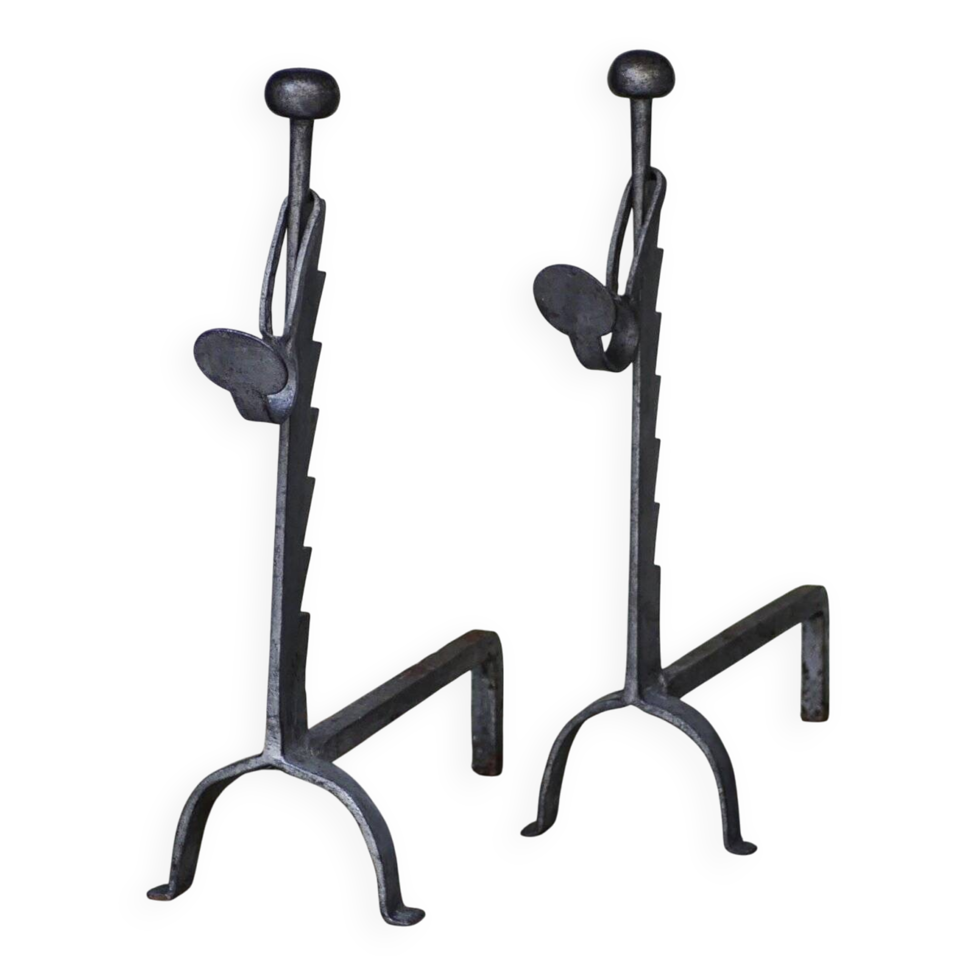 Grilles de cheminée brutalistes, années 1930, ensemble de 2