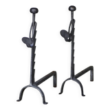 Grilles de cheminée brutalistes, années 1930, ensemble de 2