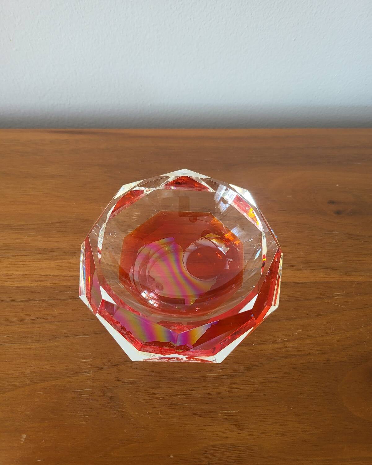 Crystal paperweight tray