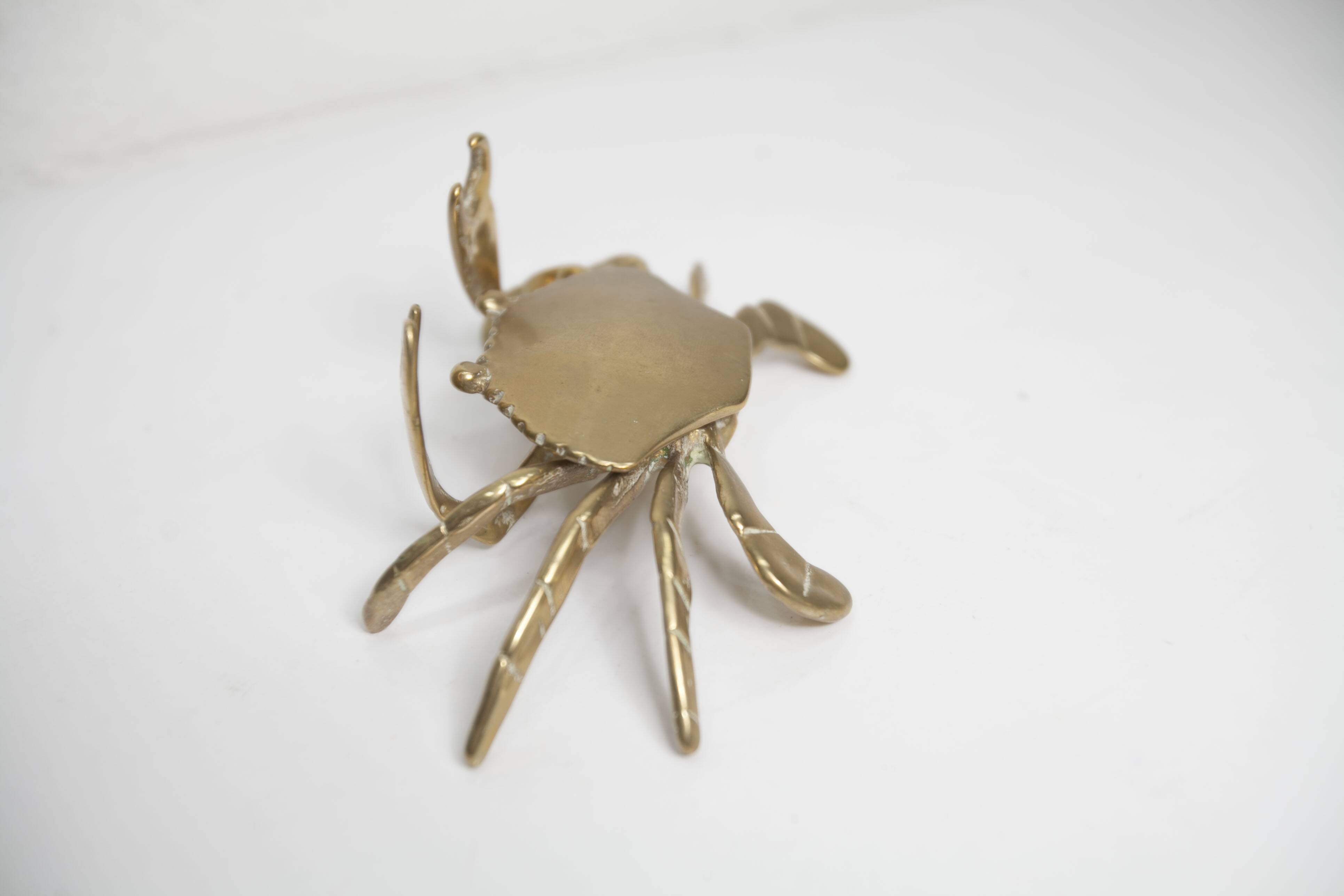 Solid brass crab ashtray 1960