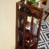 Rattan and bamboo bedside tables, both.