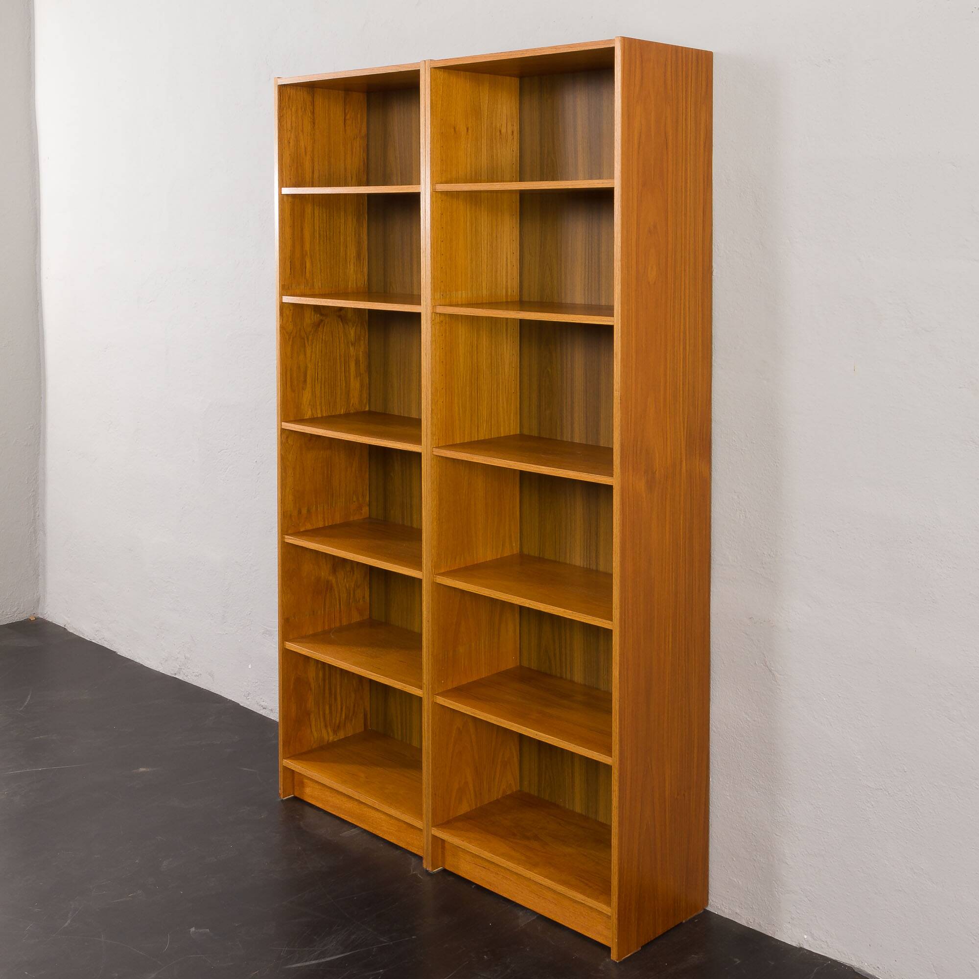Pair of Danish bookcases in teak, Denmark, 1970s