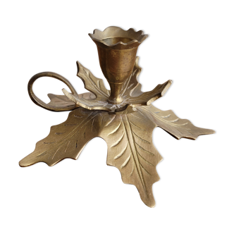 Brass flower candle holder