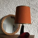 Vintage braided rattan 35 cm mirror