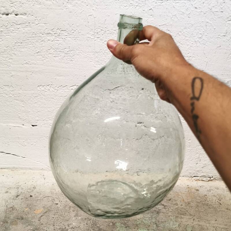 Transparent demijohn 10 liters in blown glass