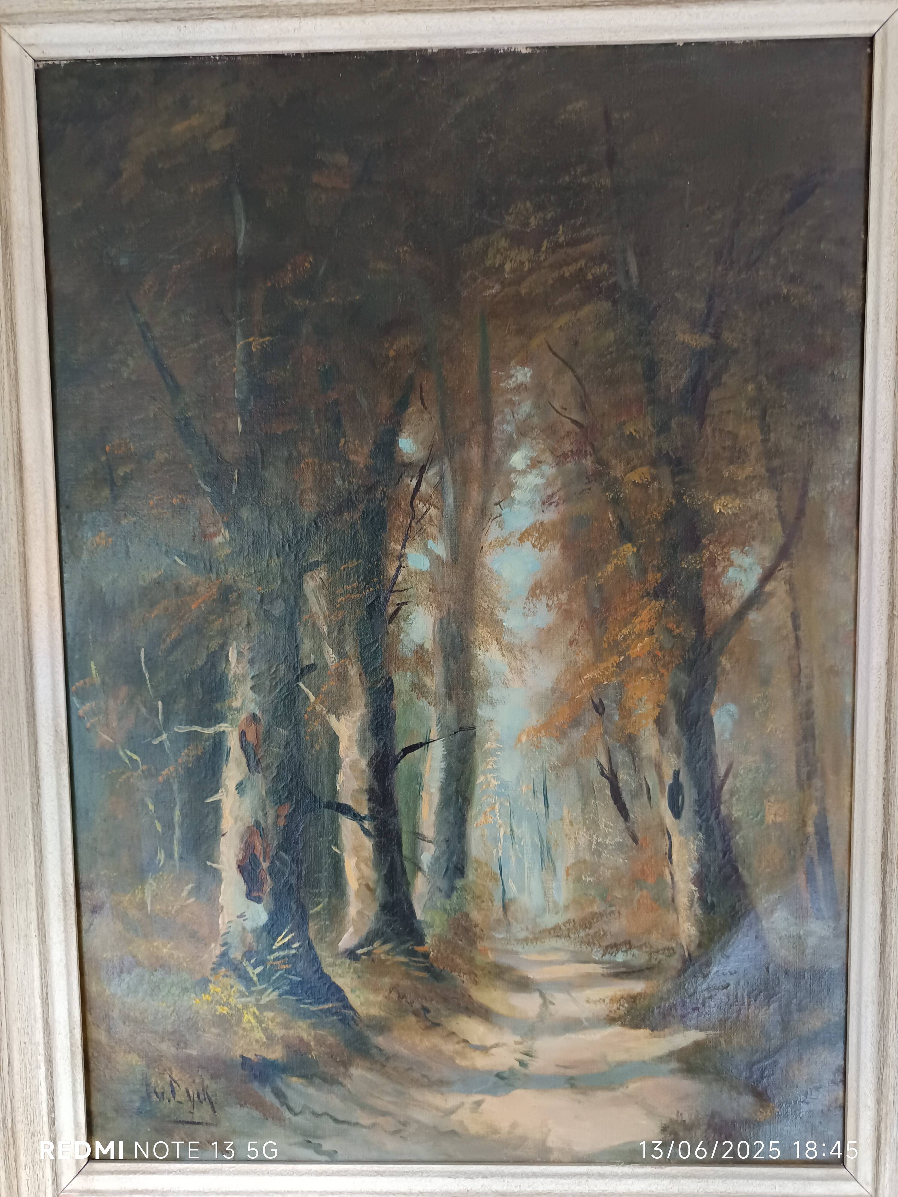 Oil on canvas Undergrowth signed Adolf Philippus Van Dijk (1859-1924)