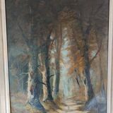 Oil on canvas Undergrowth signed Adolf Philippus Van Dijk (1859-1924)