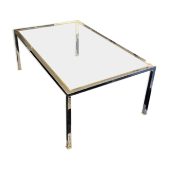 Coffee table brass and silver