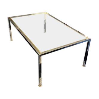 Table basse laiton et argent