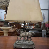 Table lamp in the Maison Charles style made of bronze featuring a horse.