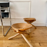 Pair of ethnic rattan stools
