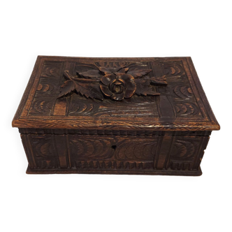 Black Forest carved wooden box