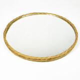 70's Scandinavian modern wicker wall mirror, Denmark
