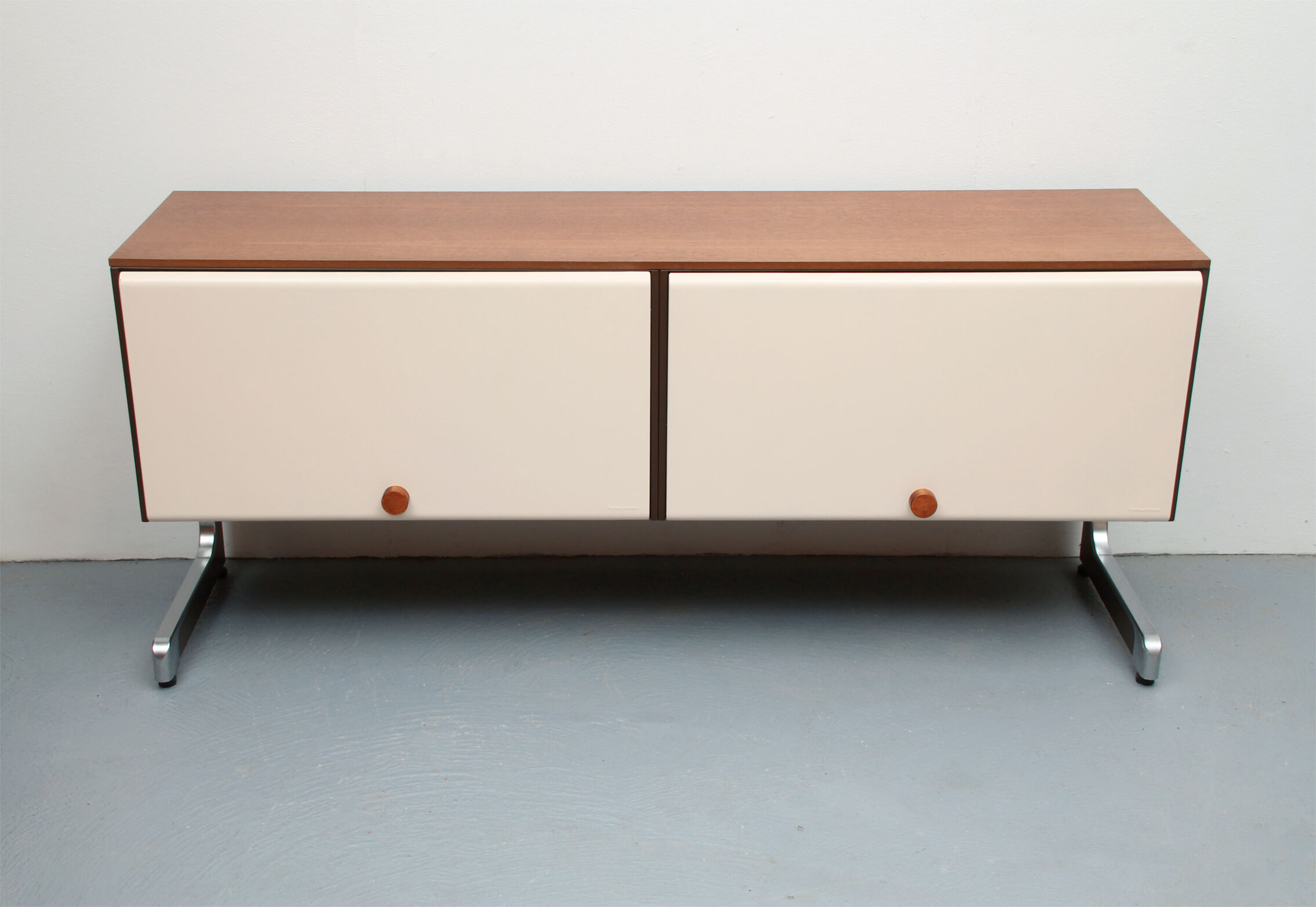 1970s sideboard room-devider in metal and teak