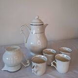 Vintage coffee set – Masse Surget Mehun – white and gold porcelain