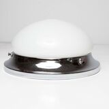 Opaline and chrome ceiling light  60s