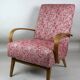 Art deco style rose velvet armchair, 1970s
