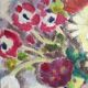 Vintage French oil painting of flowers, signed Renée