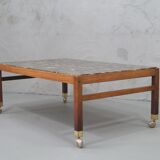 Swedish rosewood and pebbles coffee table in the style of Ib Kofod-Larsen , 1960s